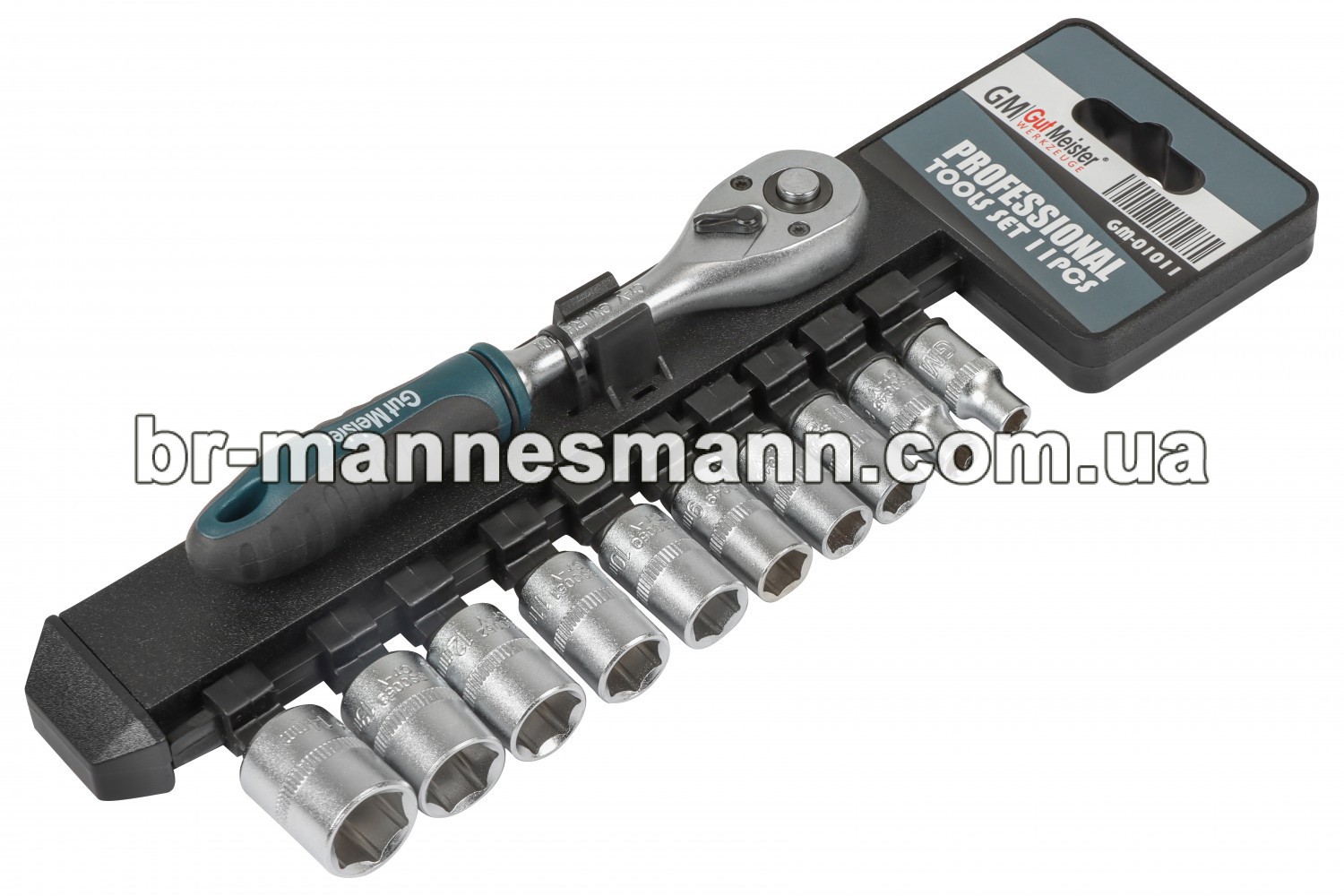 НАБІР ГОЛОВОК ТОРЦЕВИХ GUT MEISTER З ТРЕЩІТКОЮ 1/4" 11ШТ. GM01011 - фото 14